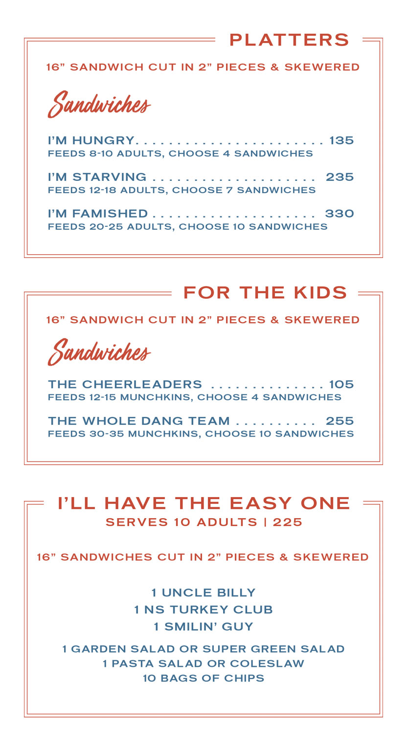 Catering Menu